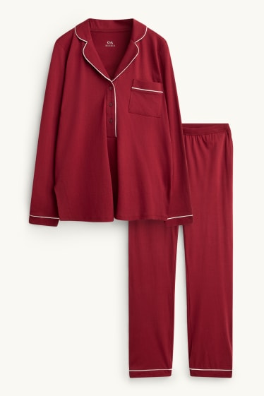 Femei - Pijama pentru alăptare - roșu / alb