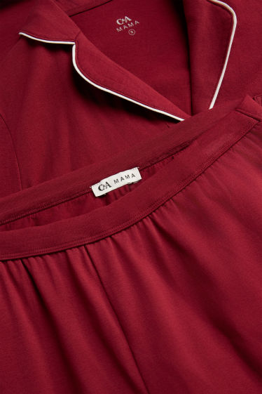 Femei - Pijama pentru alăptare - roșu / alb