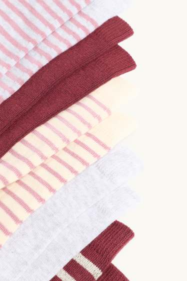 Donna - Confezione da 5 - calzini - beige / bordeaux