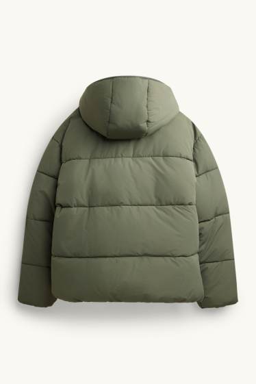 Uomo - Giacca trapuntata - foderata - idrorepellente - verde scuro