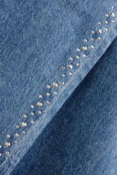 Copii - Fete - Baggy jeans cu ștrasuri - denim-albastru