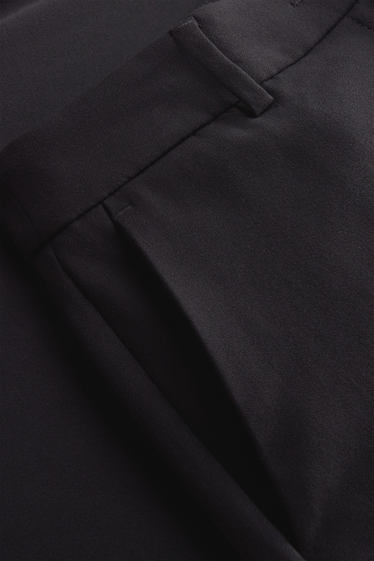 Damen - Stoffhose - Mid Waist - Straight Fit - schwarz