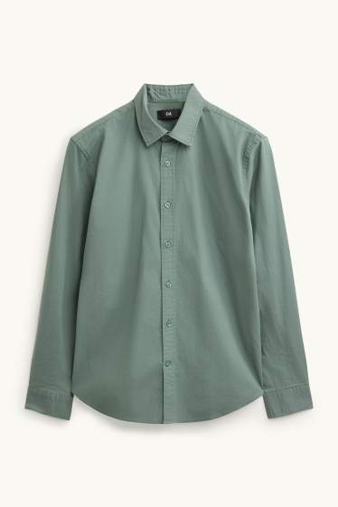 Hommes - Chemise - regular fit - col kent - vert