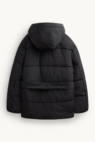 Femmes - Doudoune avec capuche - doublée - finition déperlante - noir