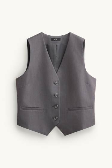 Dames - Business-gilet - regular fit - grijs
