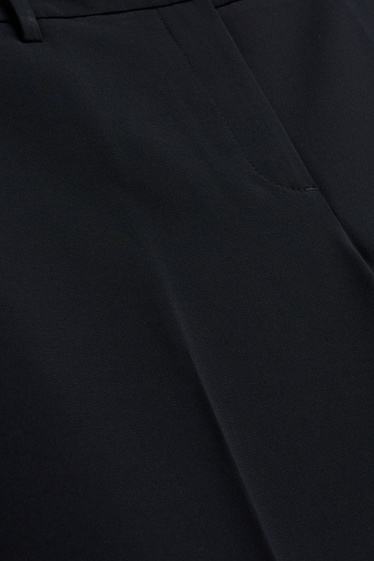 Femei - Pantaloni de stofă - talie medie - tapered fit - negru