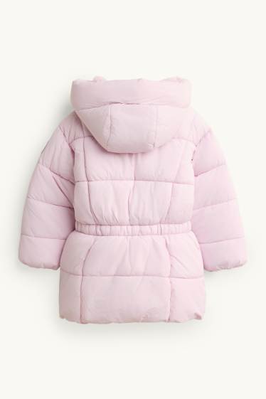 Children Girls - Quilted jacket with hood - water-repellent - rose