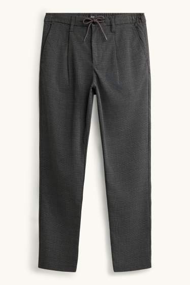 Bărbați - Chino - tapered fit - în carouri - gri închis