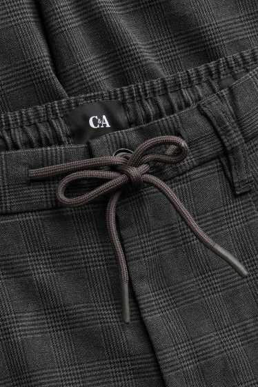 Bărbați - Chino - tapered fit - în carouri - gri închis