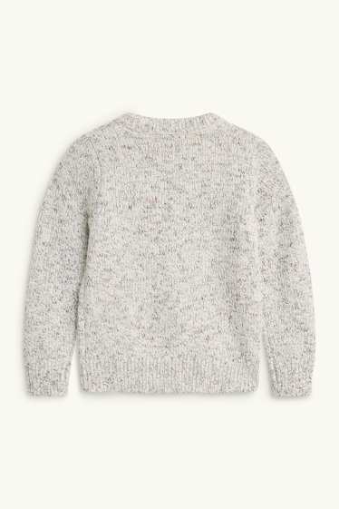 Enfants garçons - Dinosaure - pull - gris clair chiné