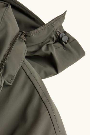 Hommes - Parka à capuche - doublée - finition déperlante - vert foncé