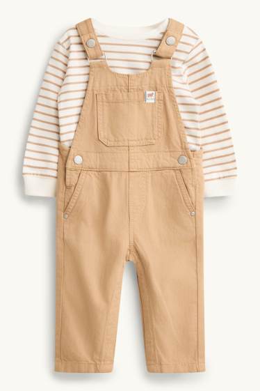 Miminka - chlapci - Medvídek - outfit pro miminka - 2dílný - béžová