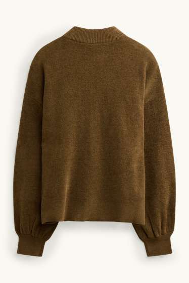 Femei - Cardigan tricotat - kaki