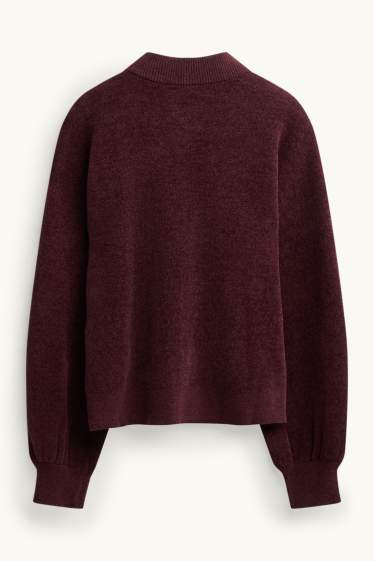 Women - Cardigan - bordeaux