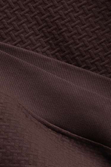 Hommes - Sweat - finition texturée - marron foncé