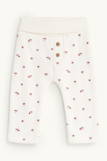 Unisex - Fungo - leggings per neonati - foderati di pelo - marrone / bianco crema