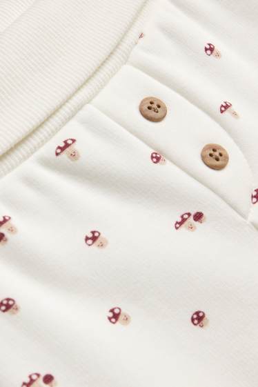 Unisex - Fungo - leggings per neonati - foderati di pelo - marrone / bianco crema