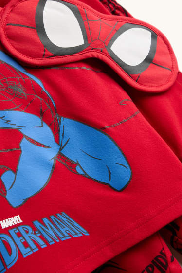 Nen - Spiderman - pijama polar i antifaç per dormir - 3 peces - vermell