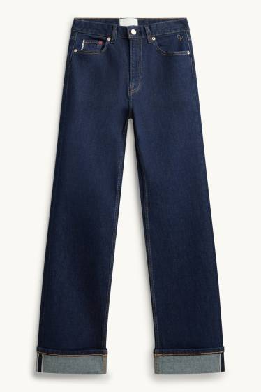 Damen - Straight Jeans - High Waist - Selvedge - dunkeljeansblau