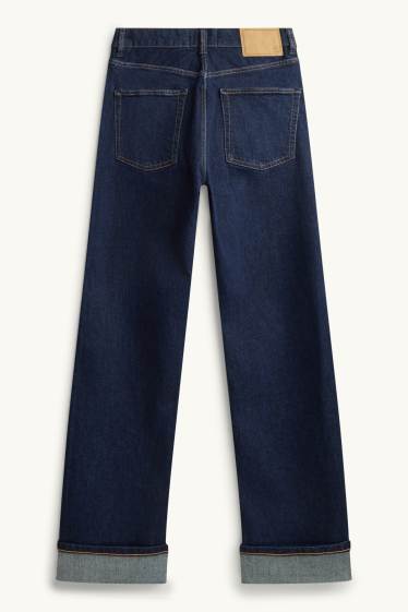 Damen - Straight Jeans - High Waist - Selvedge - dunkeljeansblau