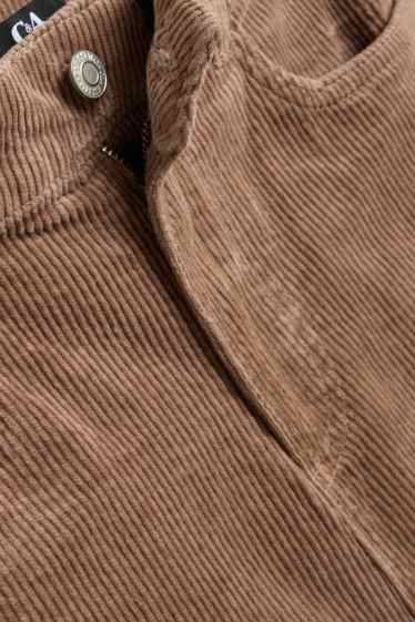 Damen - Cordhose - High Waist - Straight Fit - LYCRA ® - braun