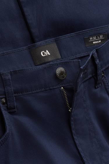 Hommes - Pantalon - straight fit - bleu foncé