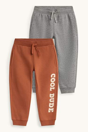 Kinder Jungen - Multipack 2er - Jogginghose - grau / braun
