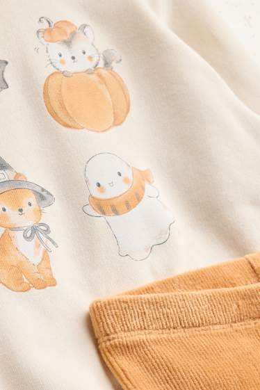 Baby Mädchen - Halloween - Baby-Outfit - 2 teilig - orange / cremeweiss