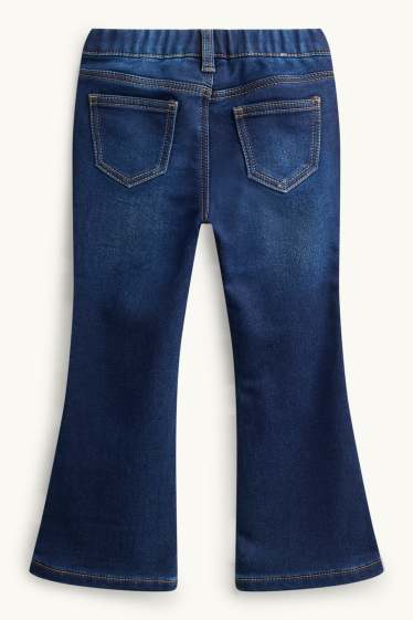 Enfants filles - Fleur - jegging jean - jean chaud - jean bleu