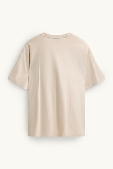 Men - T-shirt - relaxed fit - light beige