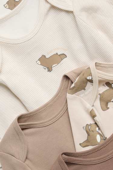 Unisex - Multipack of 5 - baby bear - baby bodysuit - brown / cremewhite