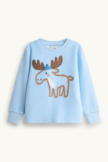 Kinder Buben - Elch - Pyjama - 2 teilig - hellblau