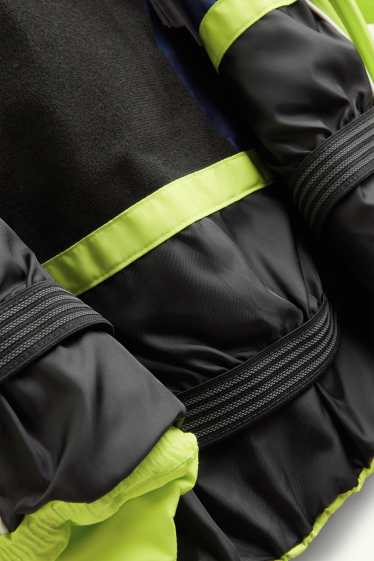 Children Boys - Ski jacket with hood - lined - water-repellent - green / dark blue