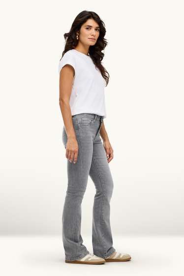 Donna - Bootcut jeans - vita media - LYCRA® - jeans grigio