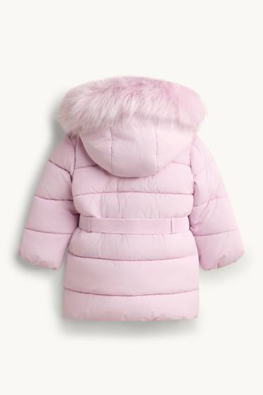Kinderen: meisjes - Frozen - jas met stiksels en capuchon - waterafstotend - lichtroze