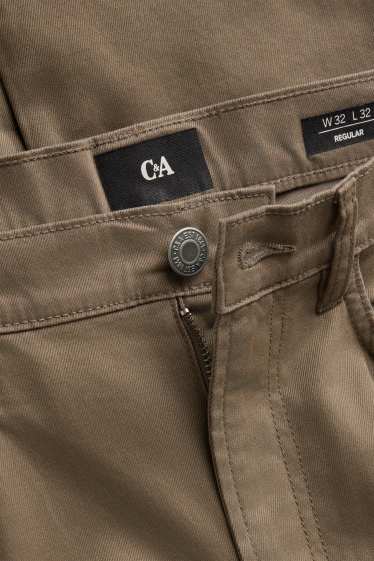 Hommes - Pantalon - straight fit - kaki