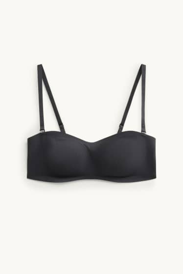 Femmes - Soutien-gorge bandeau invisible - ampliforme - noir