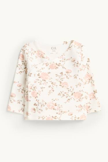 Bébés filles - Petites fleurs - tenue pour bébé - 2 pièces - blanc crème