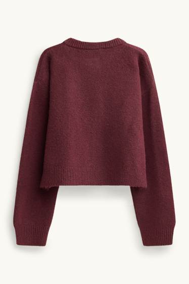 Kinder Mädchen - Strickjacke - bordeaux