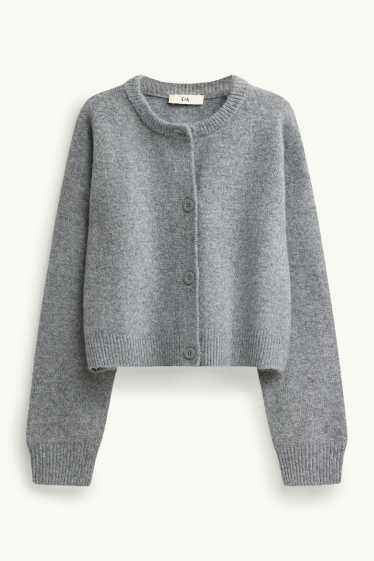 Enfants filles - Gilet en maille - gris