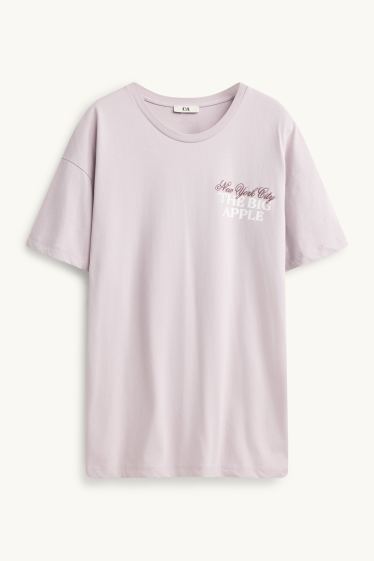 Dames - T-shirt - oversized - lila