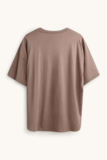 Dámské - Tričko - relaxed fit - taupe