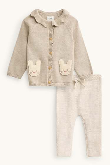 Neonate - Coniglietto - completo per neonati - 2 pezzi - beige