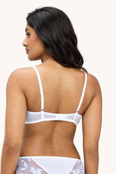 Damen - BH mit Bügel - PLUNGE - wattiert - weiß
