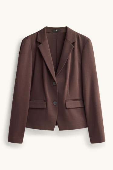 Dames - Business-blazer - getailleerd - bruin