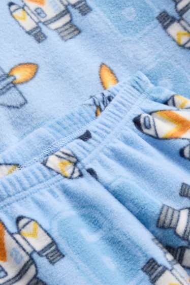 Enfants garçons - Fusée - pyjama en polaire - 2 pièces - bleu clair