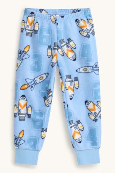 Enfants garçons - Fusée - pyjama en polaire - 2 pièces - bleu clair