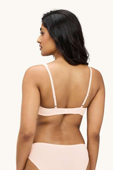 Dames - BH met beugels - PLUNGE - voorgevormd - roze