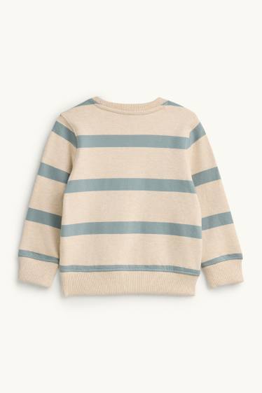 Enfants garçons - Tracteur - sweat - à rayures - beige / bleu