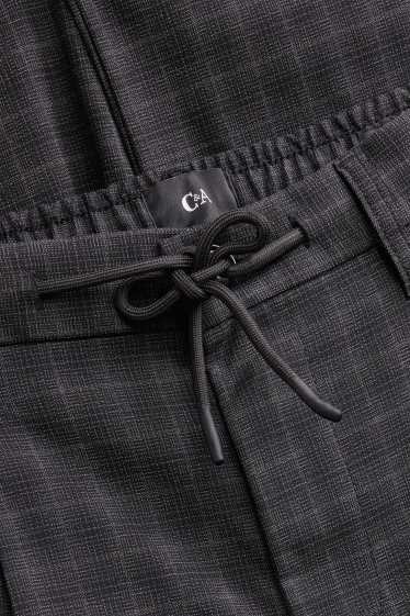 Hommes - Chino - tapered fit - à carreaux - noir / gris